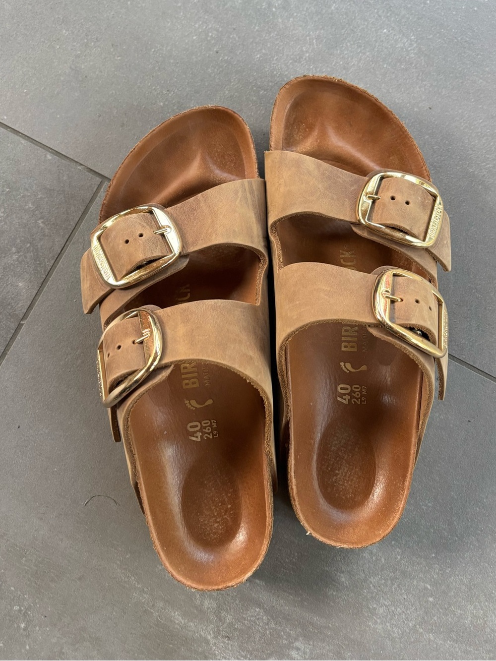 Birkenstock Arizona Big Buckle Oiled Leather in cognac size 9-9.5 (EU 40) - Picture 6 of 7